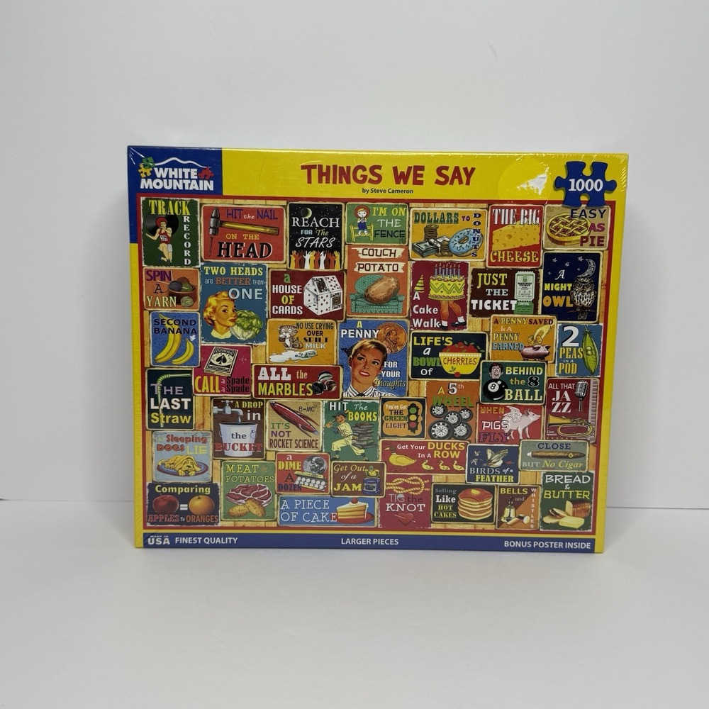 White Mountain Things We Say 1000 Piece Puzzle Brand New Sealed